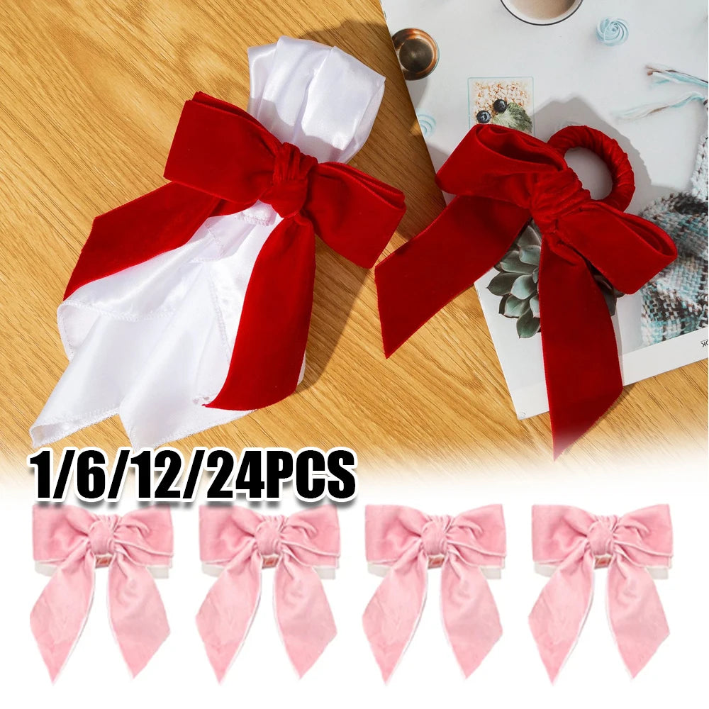 Velvet Bow Tie Napkin Rings