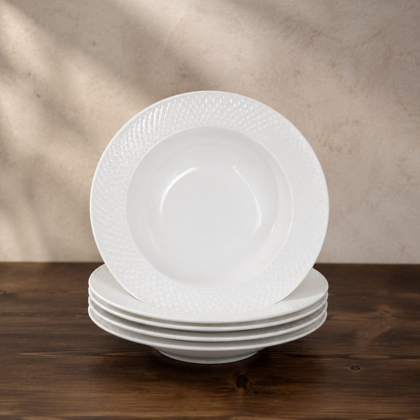 The Embossed Porcelain Supper Bowls — Set of 6

